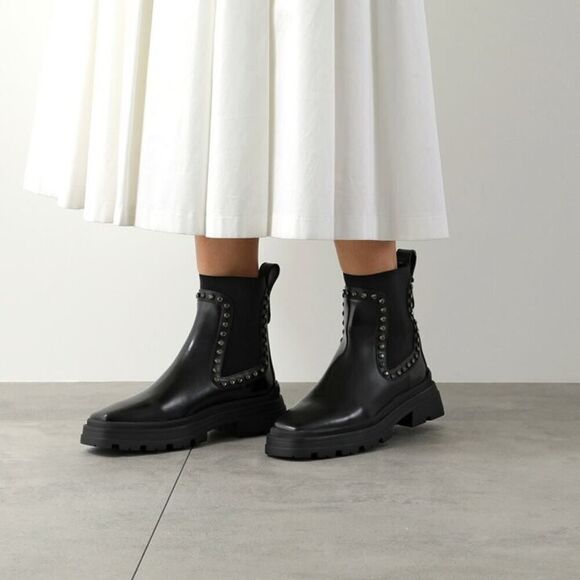 JIMMY CHOO VERONIQUE 45 BOOT BLACK LEATHER 38.5 - Picture 1 of 9